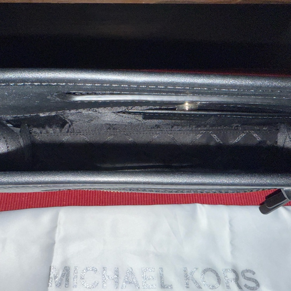 Michael Kors Black Leather Top-Handle Satchel with Gold Accents - Picture 2 of 4